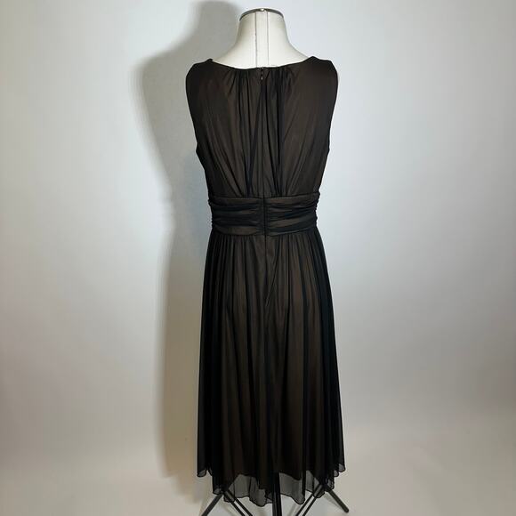 NWD Connected Apparel Black Chiffon Sleeveless Midi Dress Formal Womens Size 10 - Picture 6 of 12